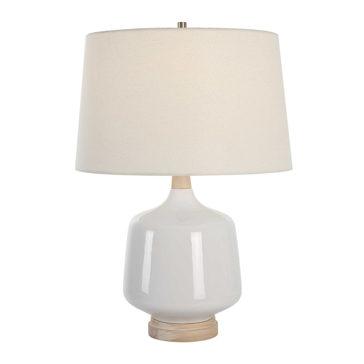 Modern European furniture - White Gloss Ceramic Table Lamp - www.oroa.com