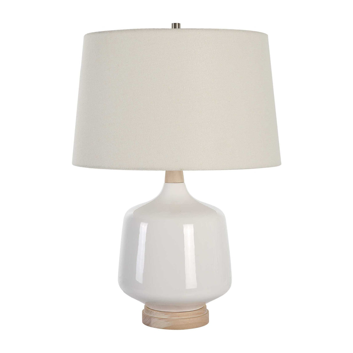 Modern European furniture - White Gloss Ceramic Table Lamp - www.oroa.com