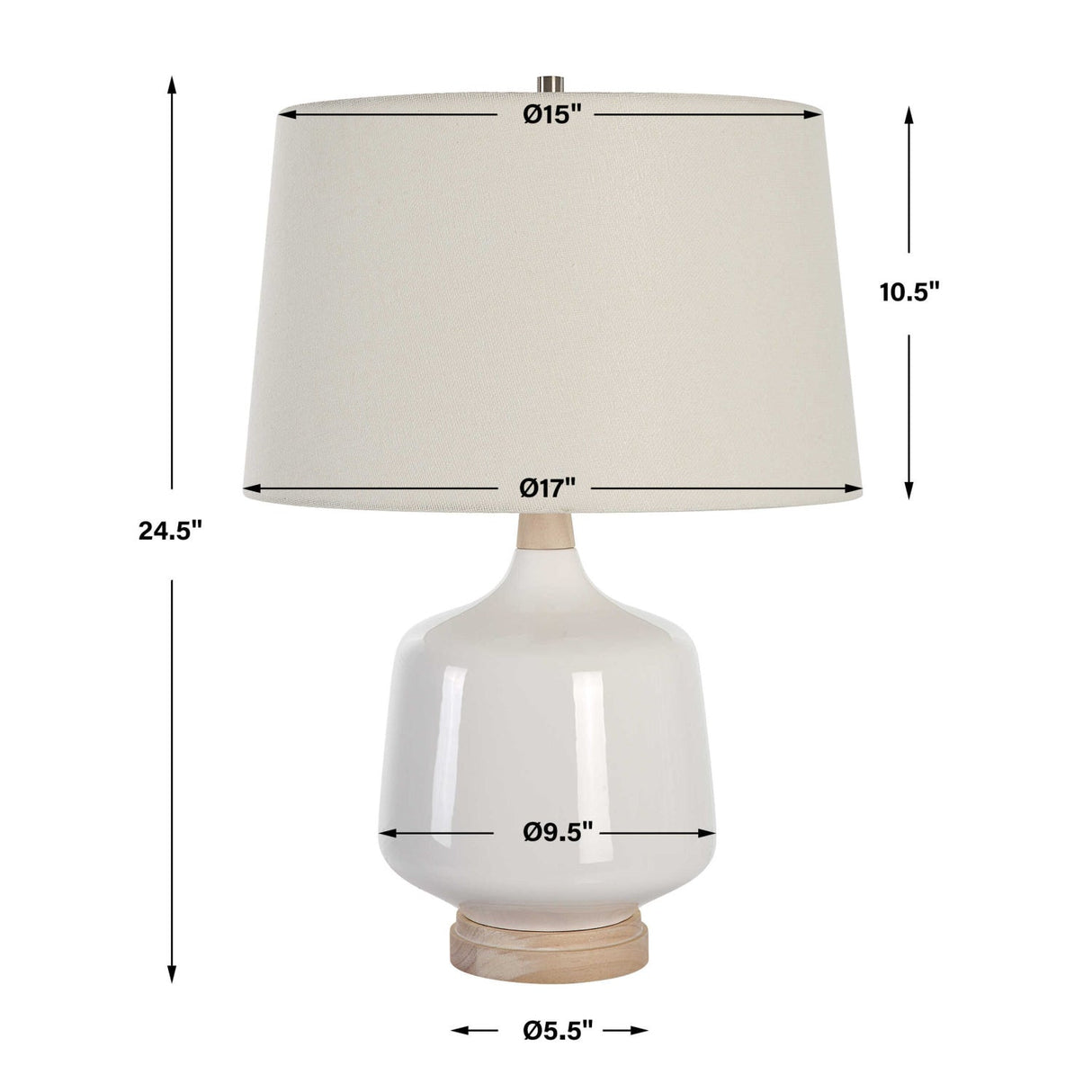 Modern European furniture - White Gloss Ceramic Table Lamp - www.oroa.com