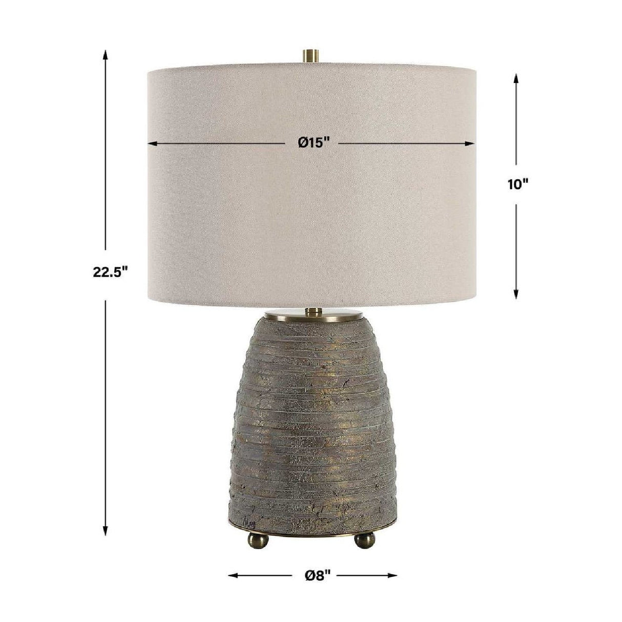 Bronze Ceramic Linen Table Lamp by Uttermost Gorda, alternate view 4