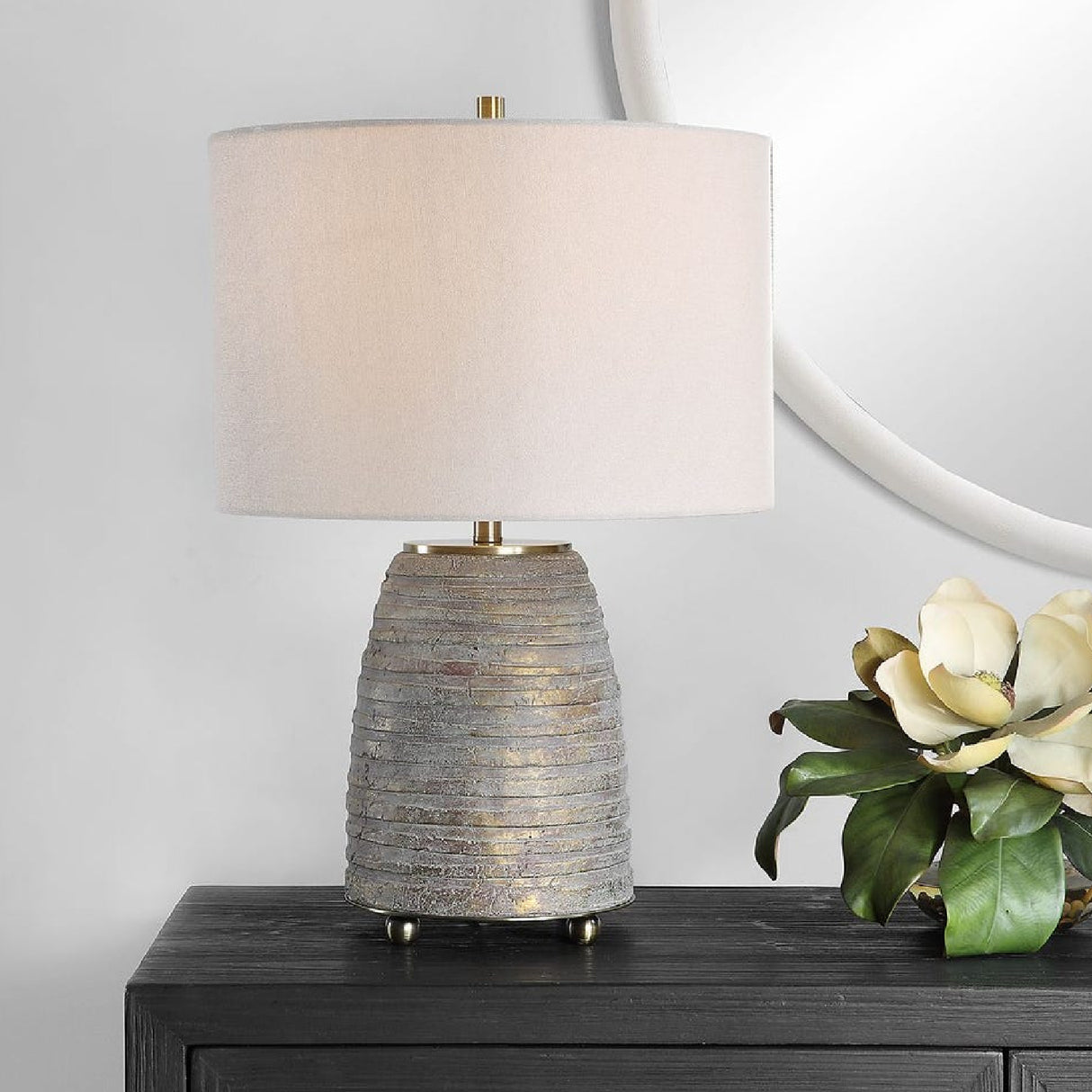 Bronze Ceramic Linen Table Lamp by Uttermost Gorda, alternate view 2