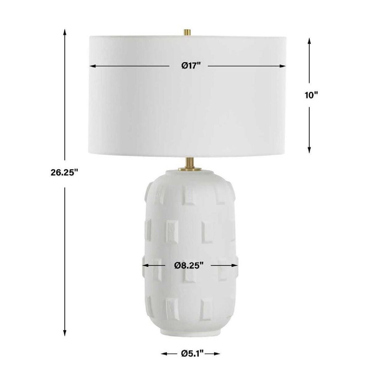 White Glazed Porcelain Table Lamp by Uttermost Emerie, alternate view 4