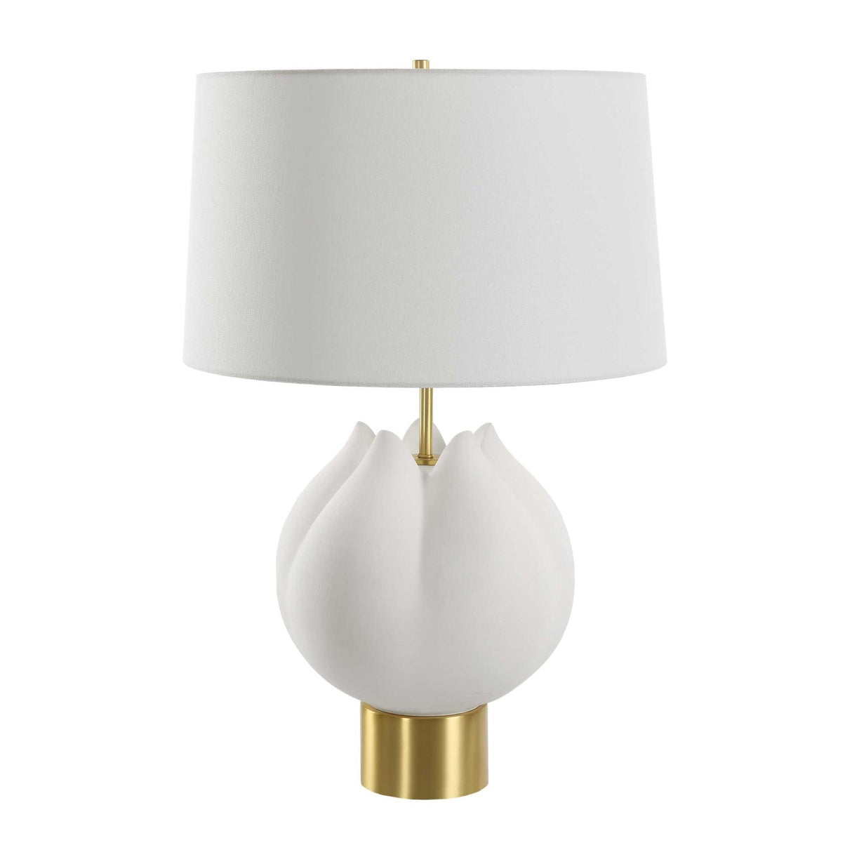 Modern European furniture - White Porcelain Flower-Inspired Table Lamp - www.oroa.com