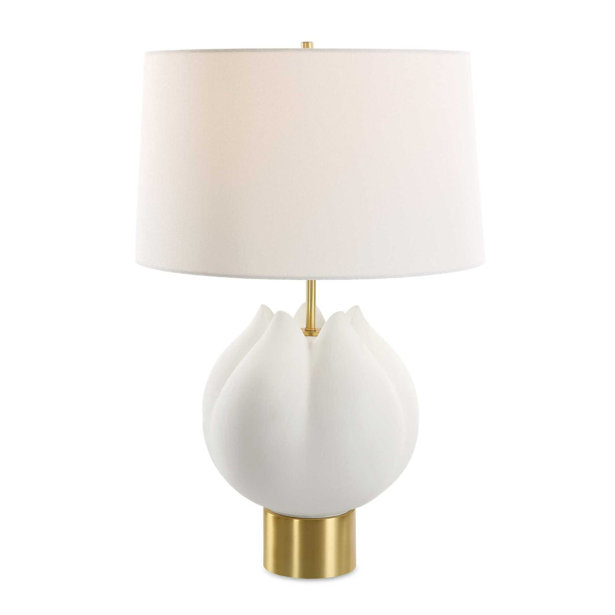Modern European furniture - White Porcelain Flower-Inspired Table Lamp - www.oroa.com