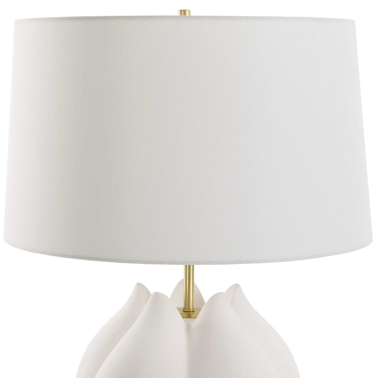 Modern European furniture - White Porcelain Flower-Inspired Table Lamp - www.oroa.com