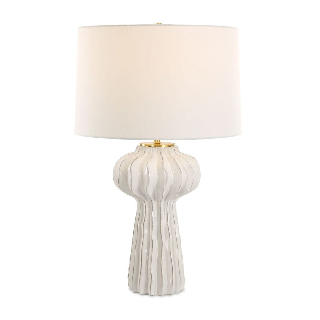 White Ridged Porcelain Table Lamp by Uttermost Wrenley