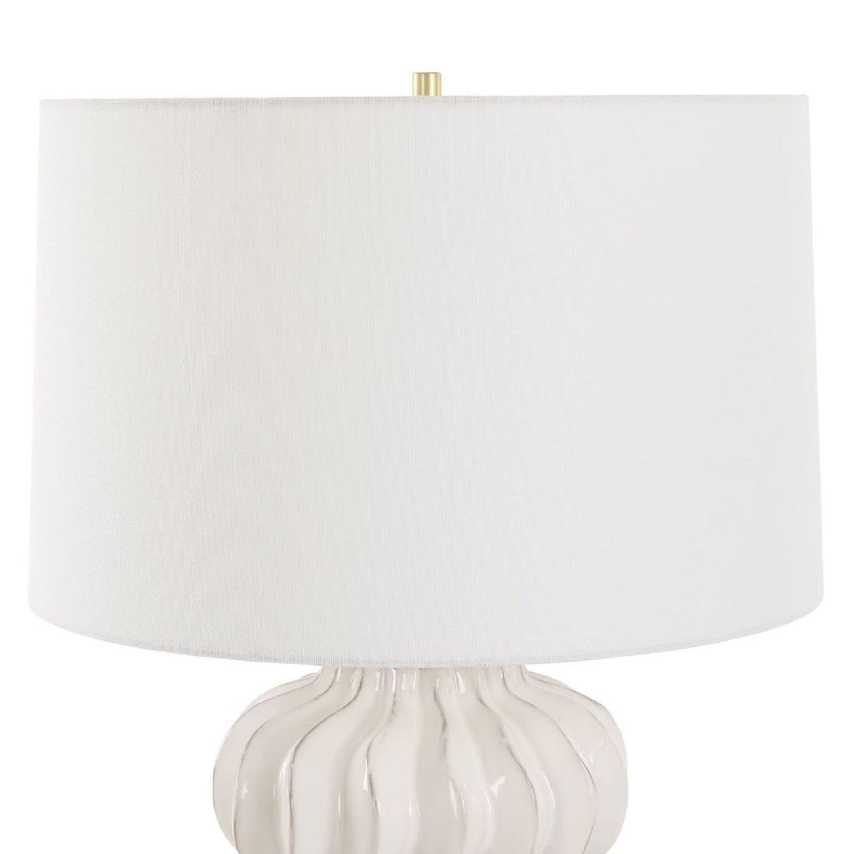 White Ridged Porcelain Table Lamp by Uttermost Wrenley, alternate view 5