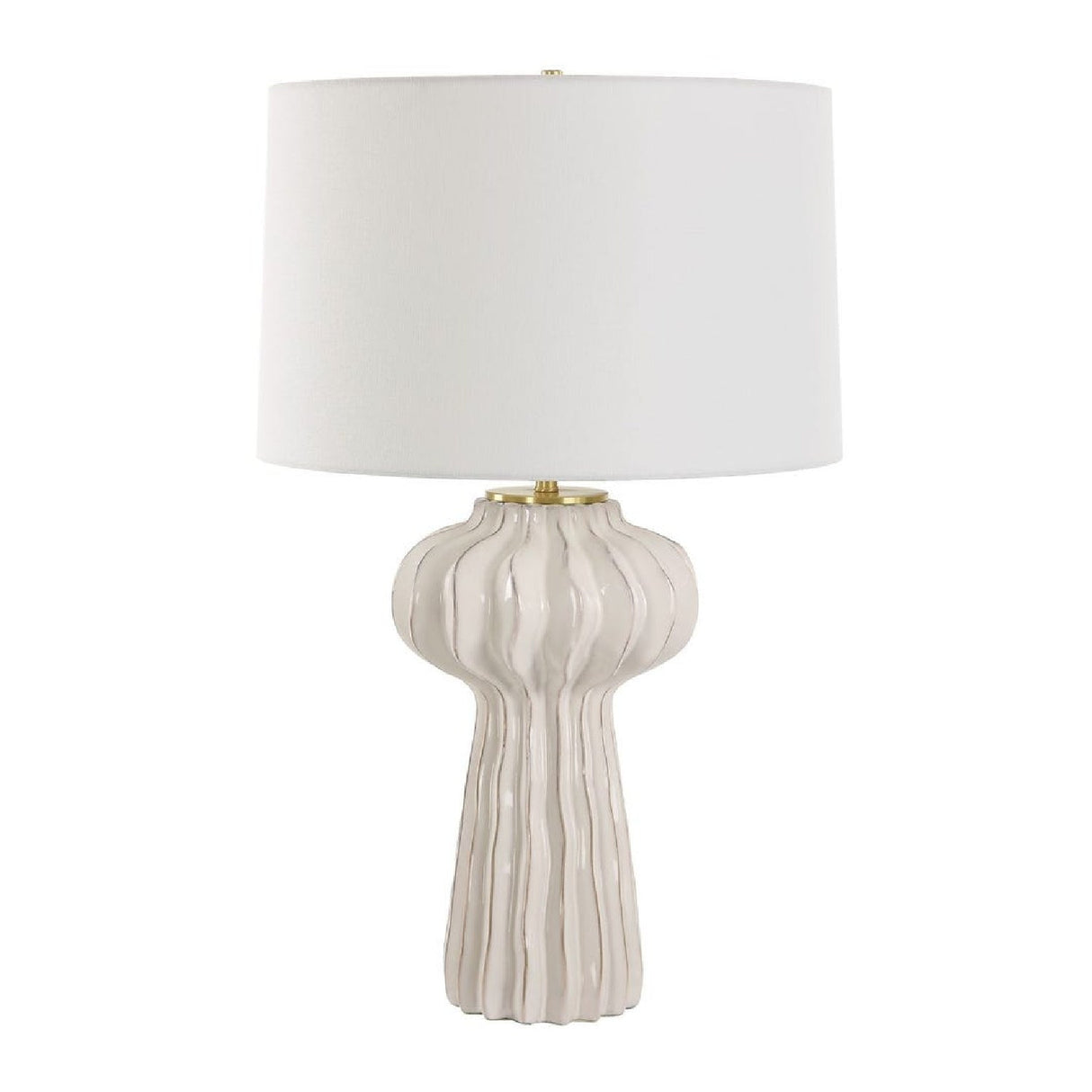 White Ridged Porcelain Table Lamp by Uttermost Wrenley, alternate view 3