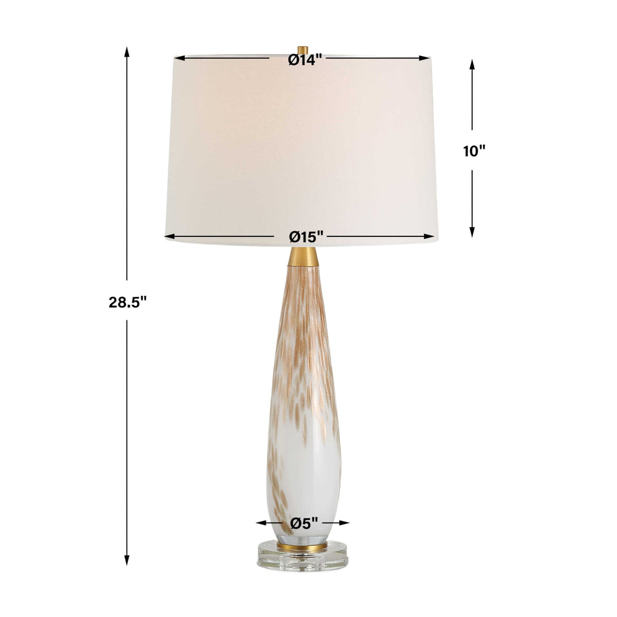 Modern European furniture - Gold Speckled Glass Table Lamp by Uttermost Lyra - www.oroa.com