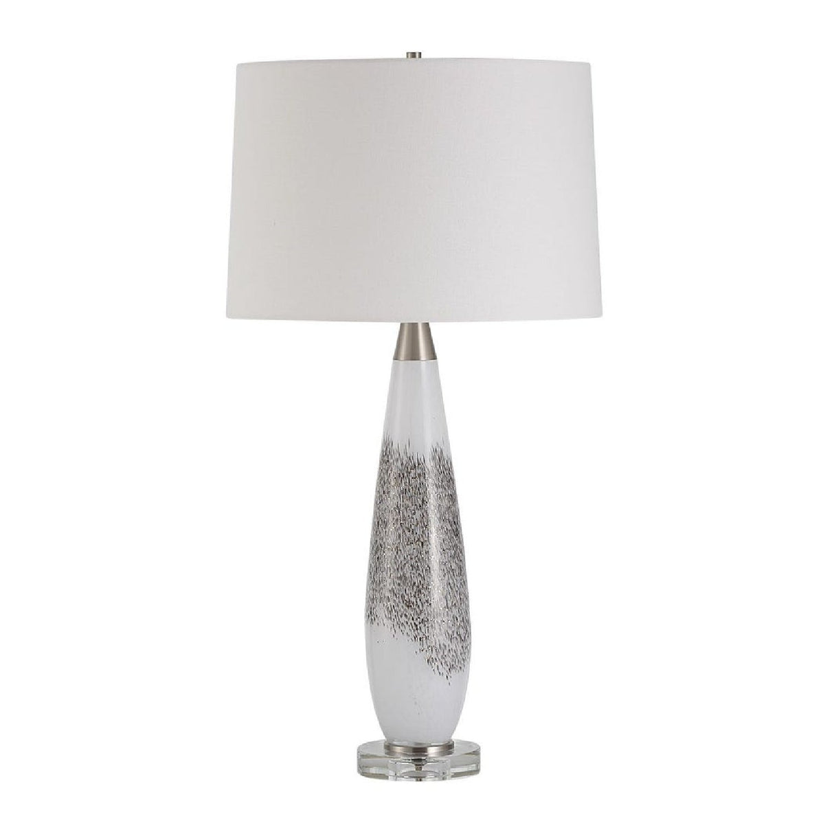 Modern European furniture - Gray & Silver Glass Table Lamp by Uttermost Quinn - www.oroa.com