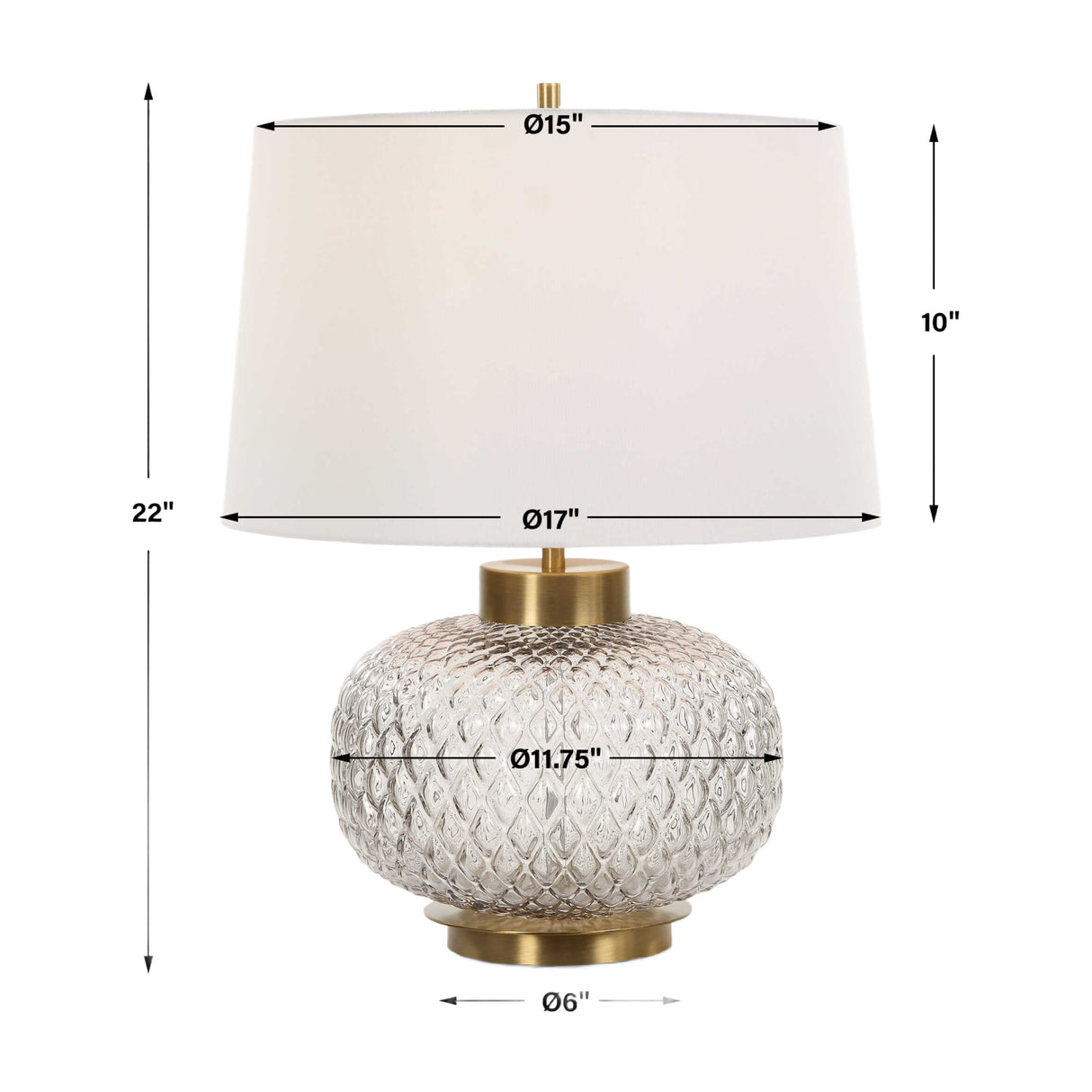 Lattice Embossed Glass Table Lamp | Oroa.com