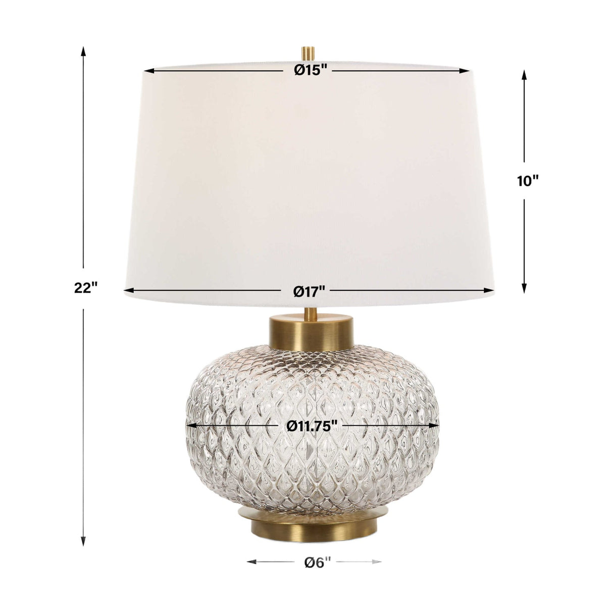 Modern European furniture - Lattice Embossed Glass Table Lamp by Uttermost Estelle - www.oroa.com