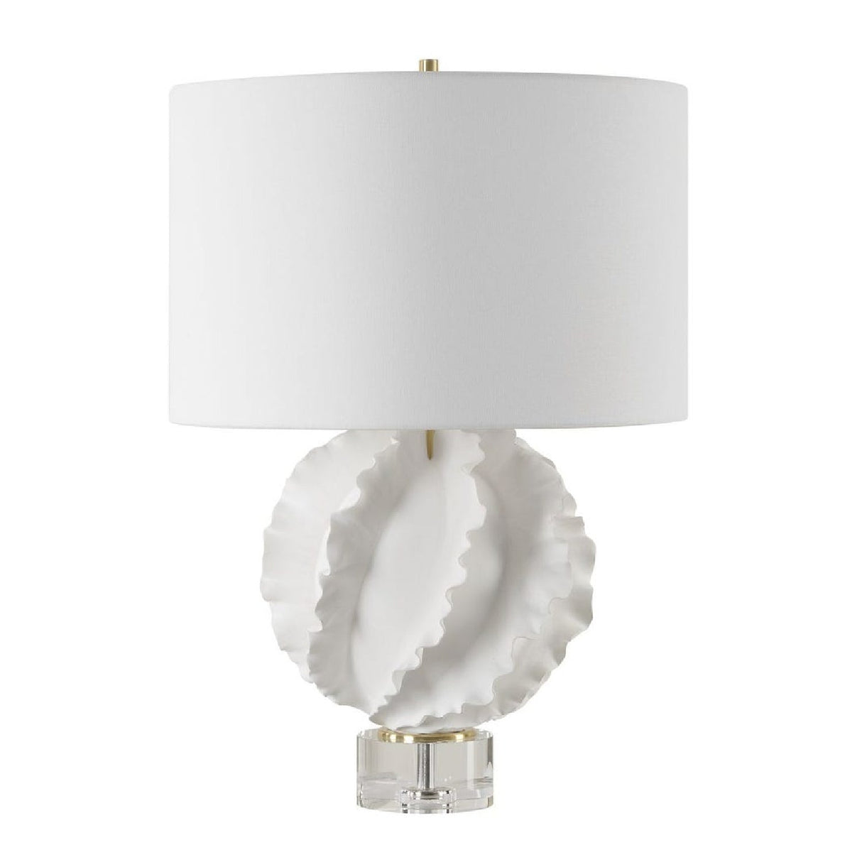 Modern European furniture - Ruffled White Ceramic Table Lamp by Uttermost Saylor - www.oroa.com