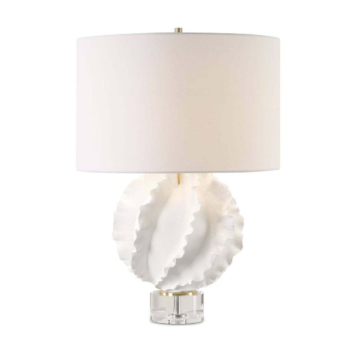 Modern European furniture - Ruffled White Ceramic Table Lamp by Uttermost Saylor - www.oroa.com