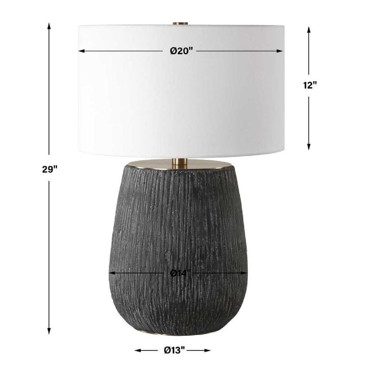 Modern European furniture - Black Textured Concrete Table Lamp by Uttermost Americana - www.oroa.com