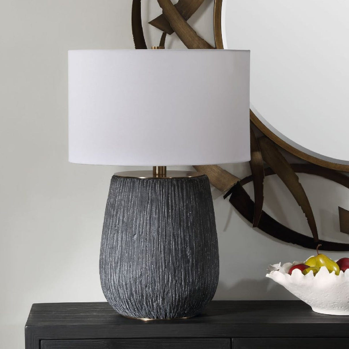 Modern European furniture - Black Textured Concrete Table Lamp by Uttermost Americana - www.oroa.com
