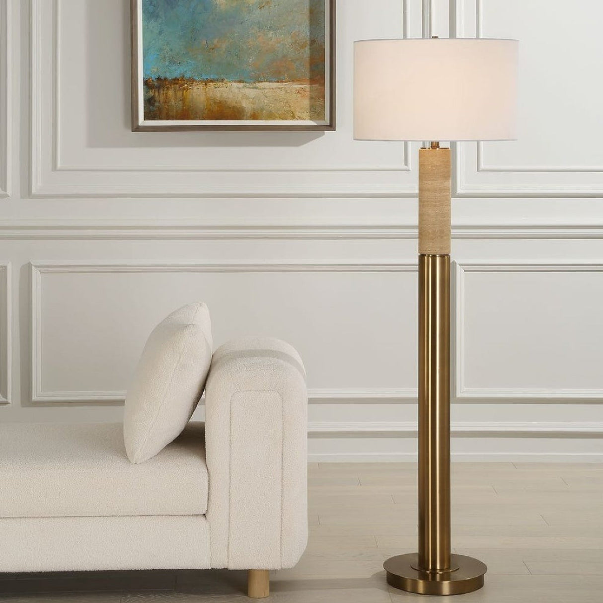 Travertine Column Floor Lamp | Uttermost Knox - www.oroa.com