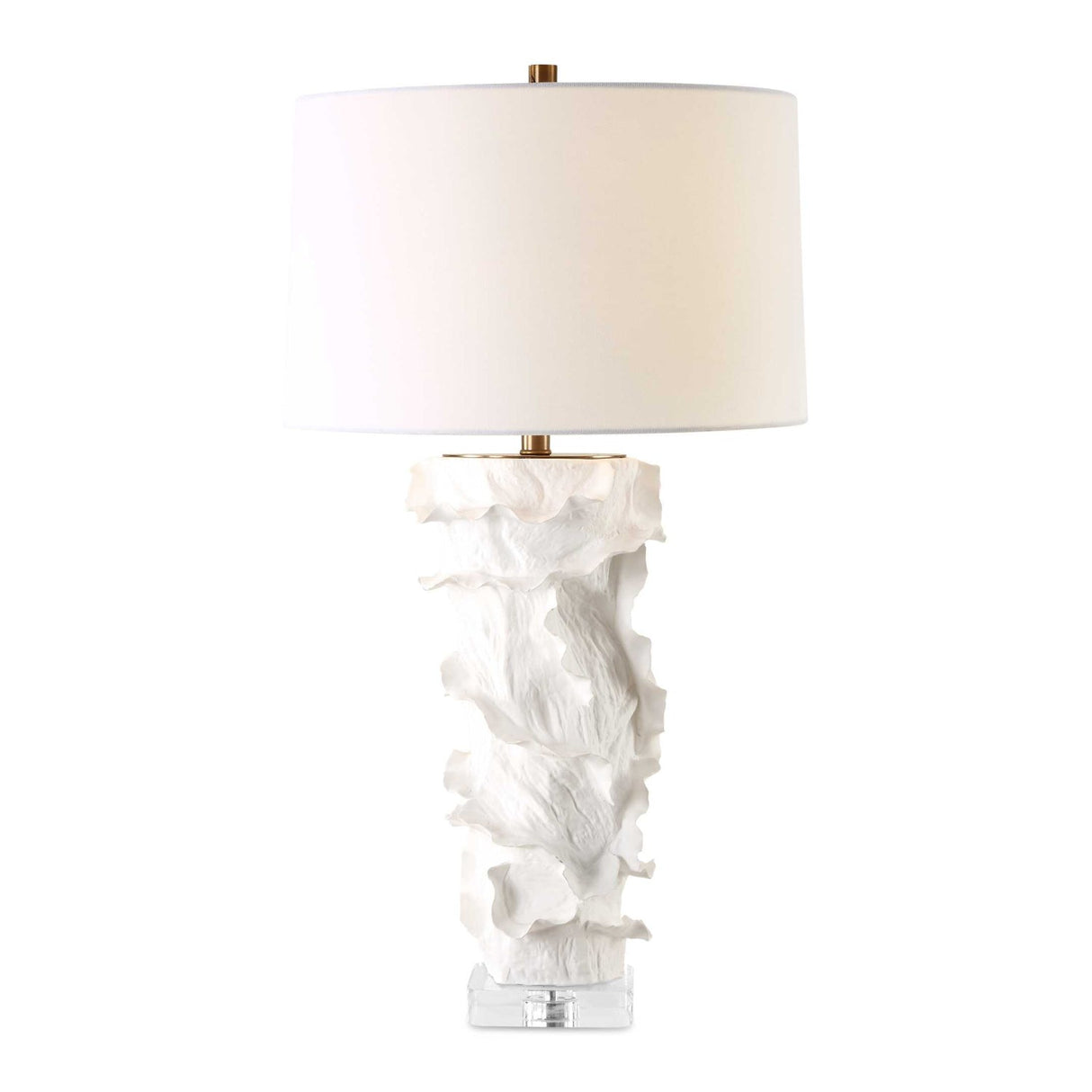 Modern European furniture - White Ceramic Ridged Table Lamp by Uttermost Wisp - www.oroa.com