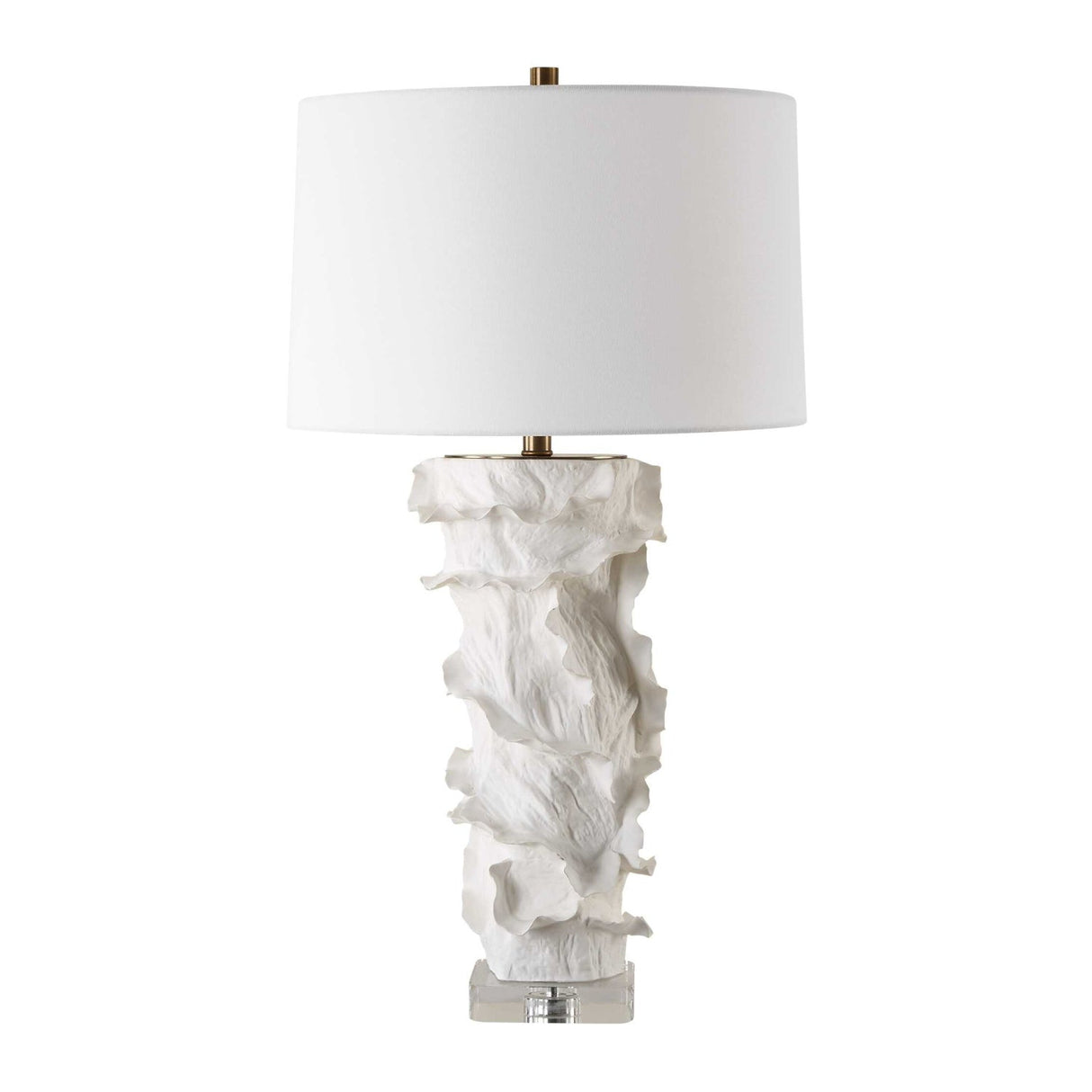 Modern European furniture - White Ceramic Ridged Table Lamp by Uttermost Wisp - www.oroa.com