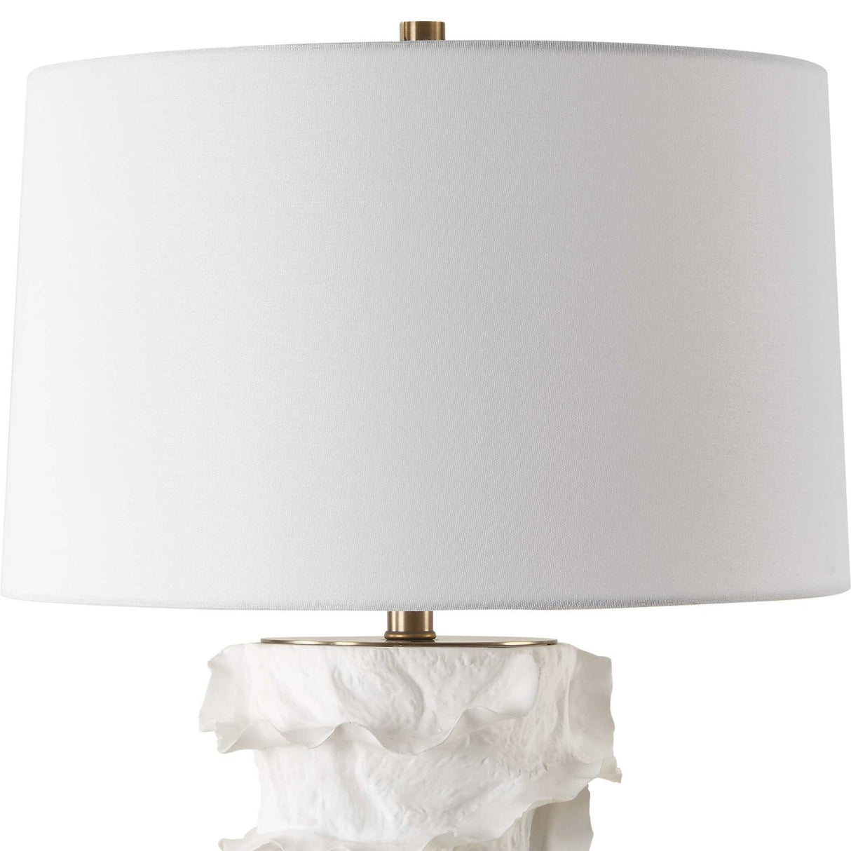 Modern European furniture - White Ceramic Ridged Table Lamp by Uttermost Wisp - www.oroa.com