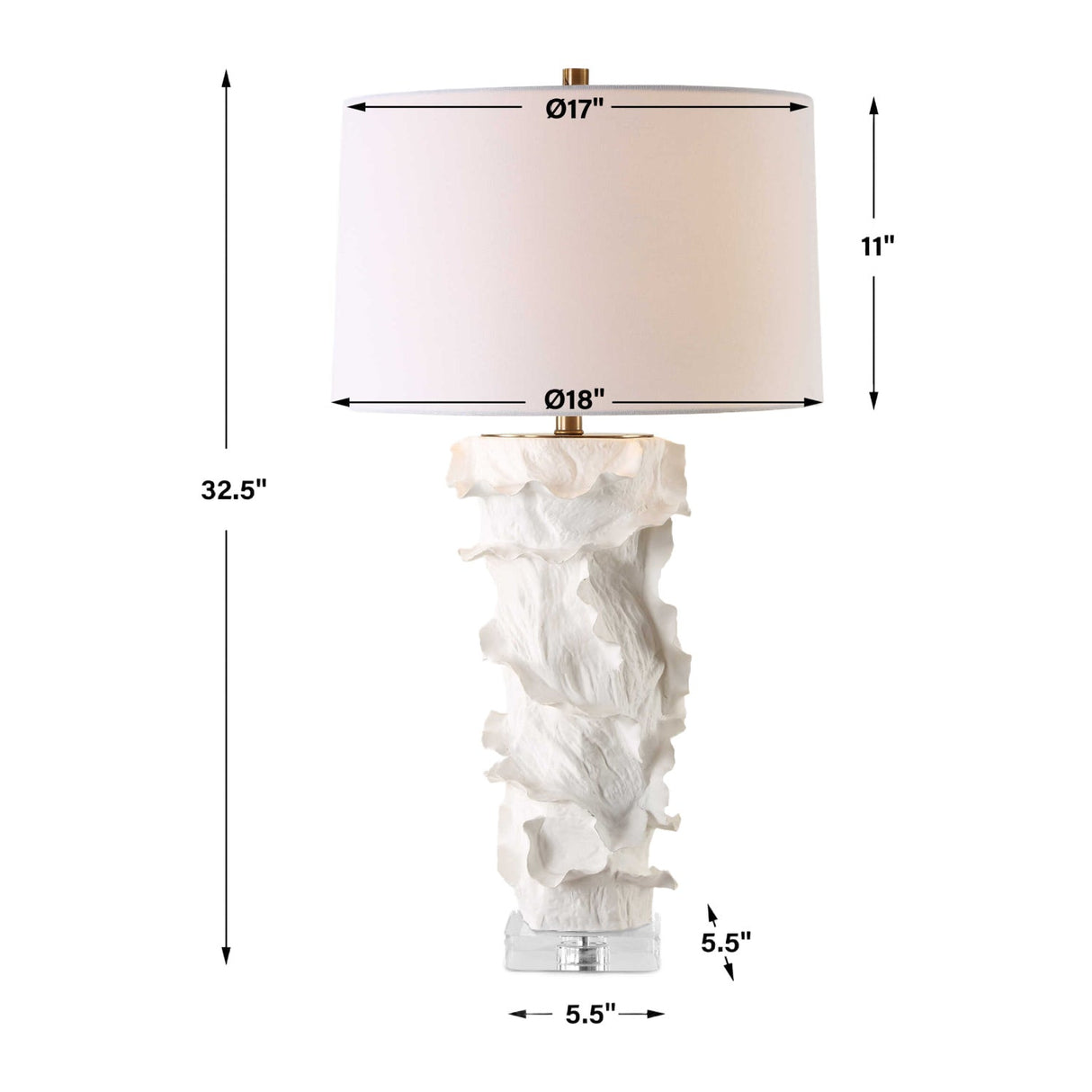 Modern European furniture - White Ceramic Ridged Table Lamp by Uttermost Wisp - www.oroa.com
