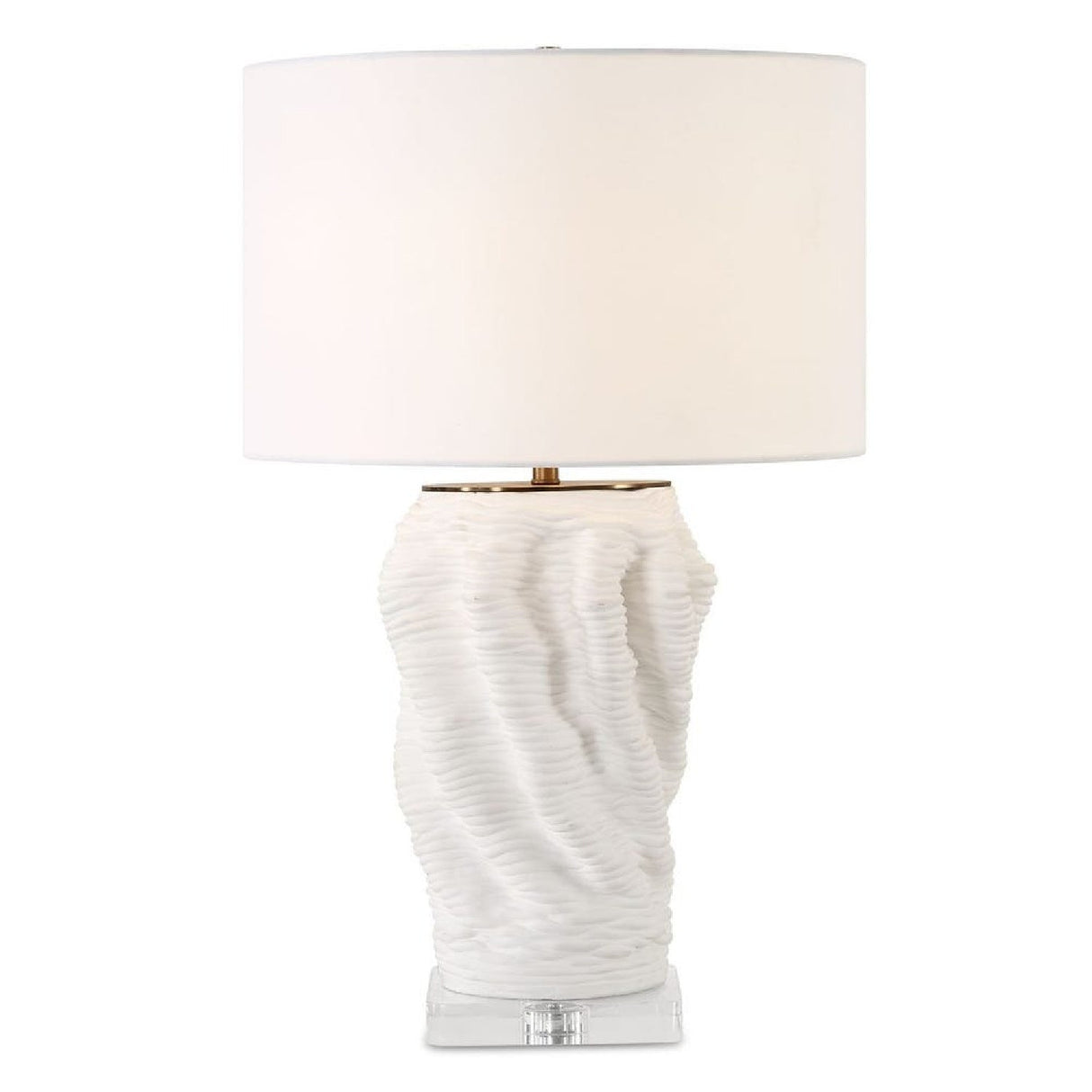 Organic-Shaped White Ceramic Table Lamp by Uttermost Stratified