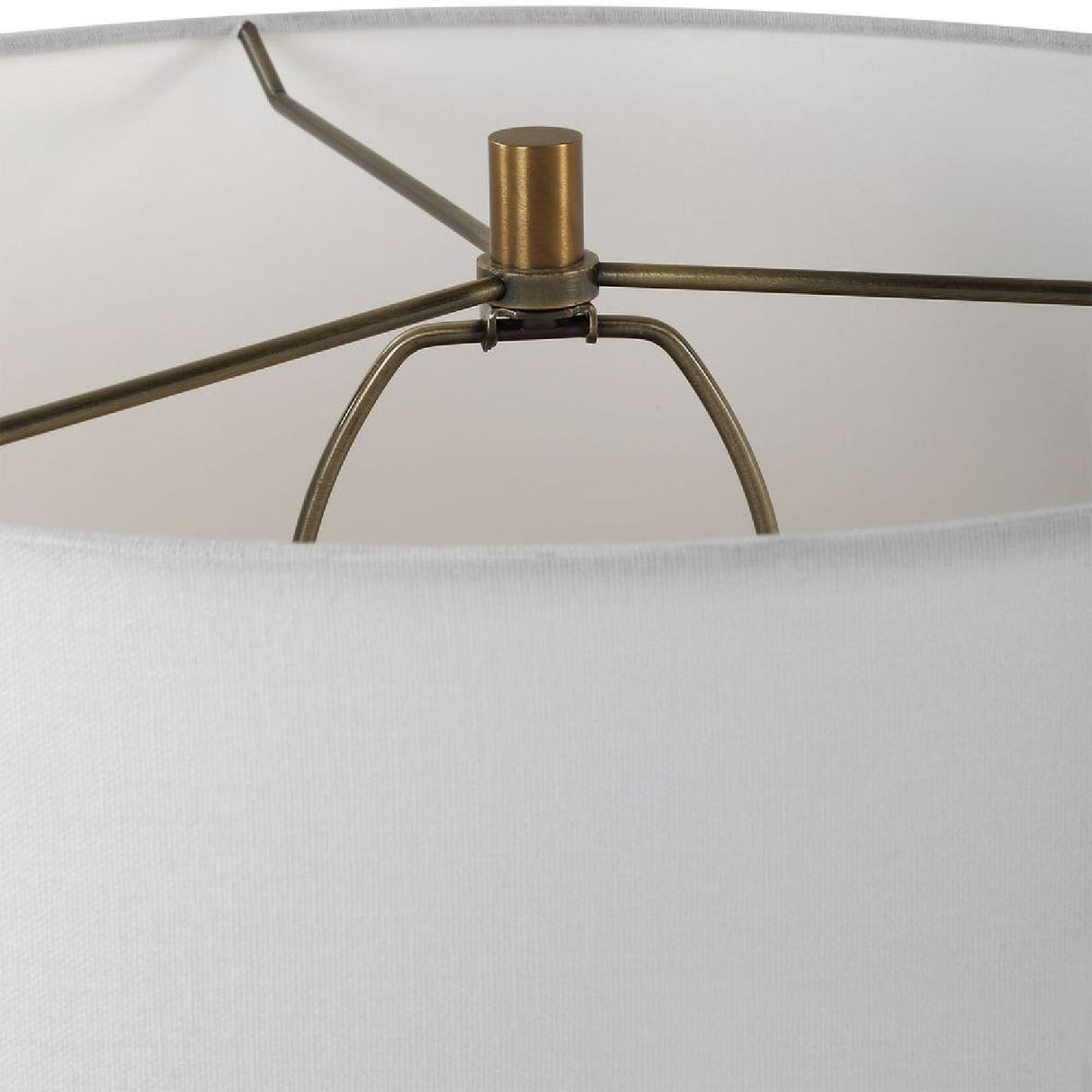 Organic-Shaped White Ceramic Table Lamp by Uttermost Stratified, alternate view 5