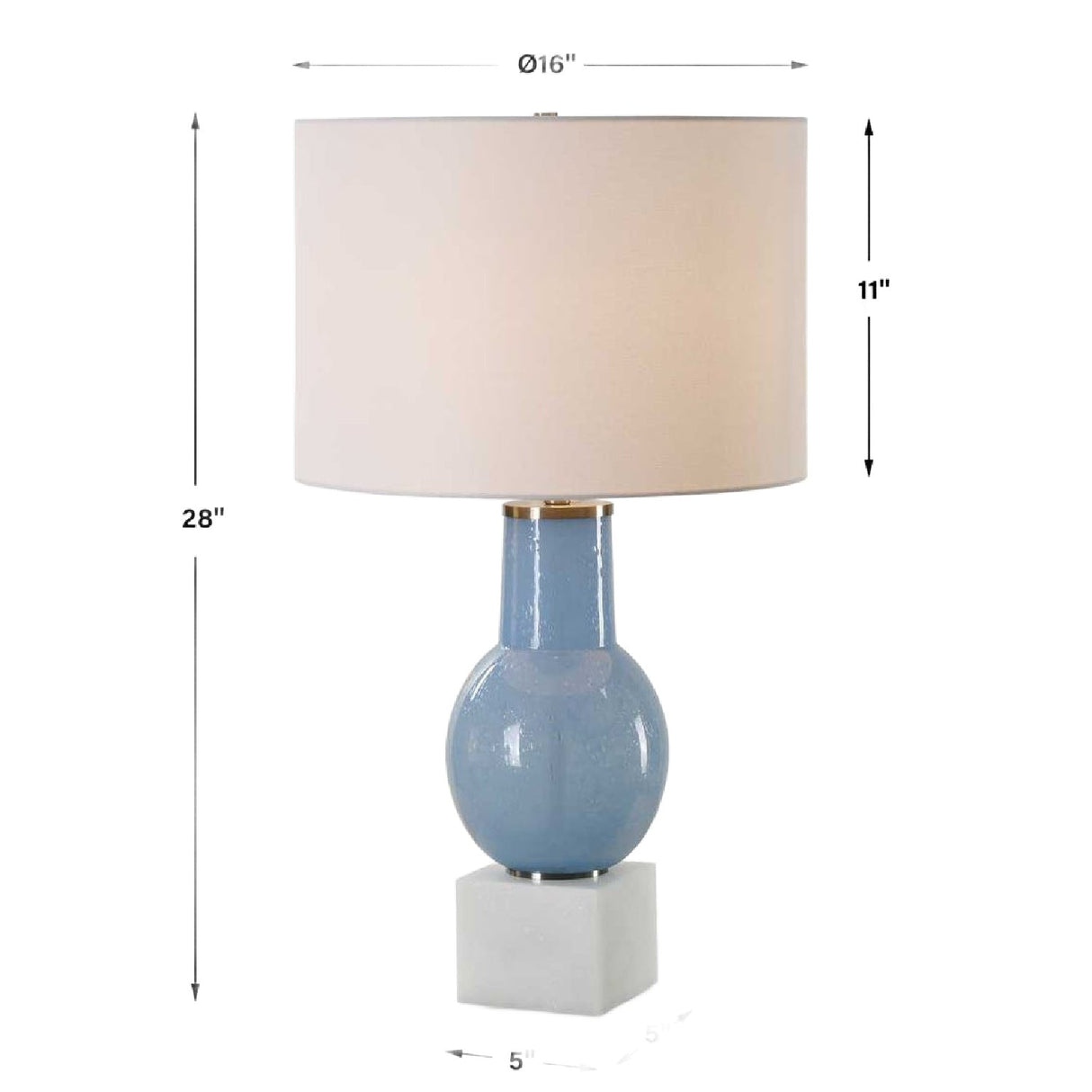 Modern European furniture - Seeded Blue Glass Table Lamp by Uttermost Clear Sky - www.oroa.com