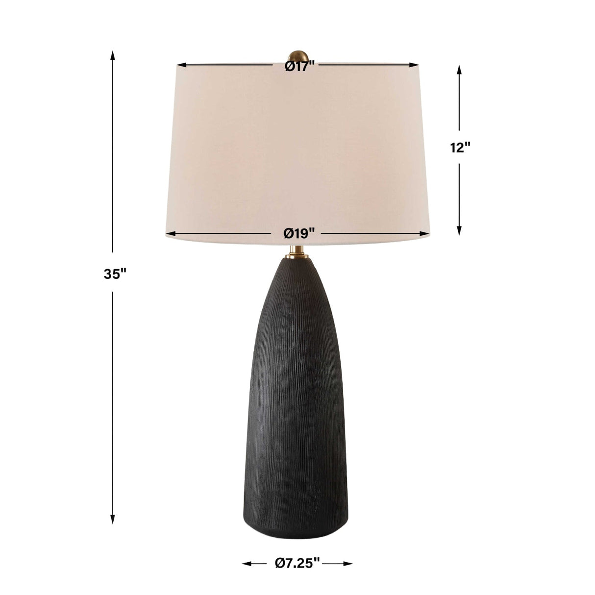 Modern European furniture - Textured Black Ceramic Table Lamp by Uttermost Jett - www.oroa.com
