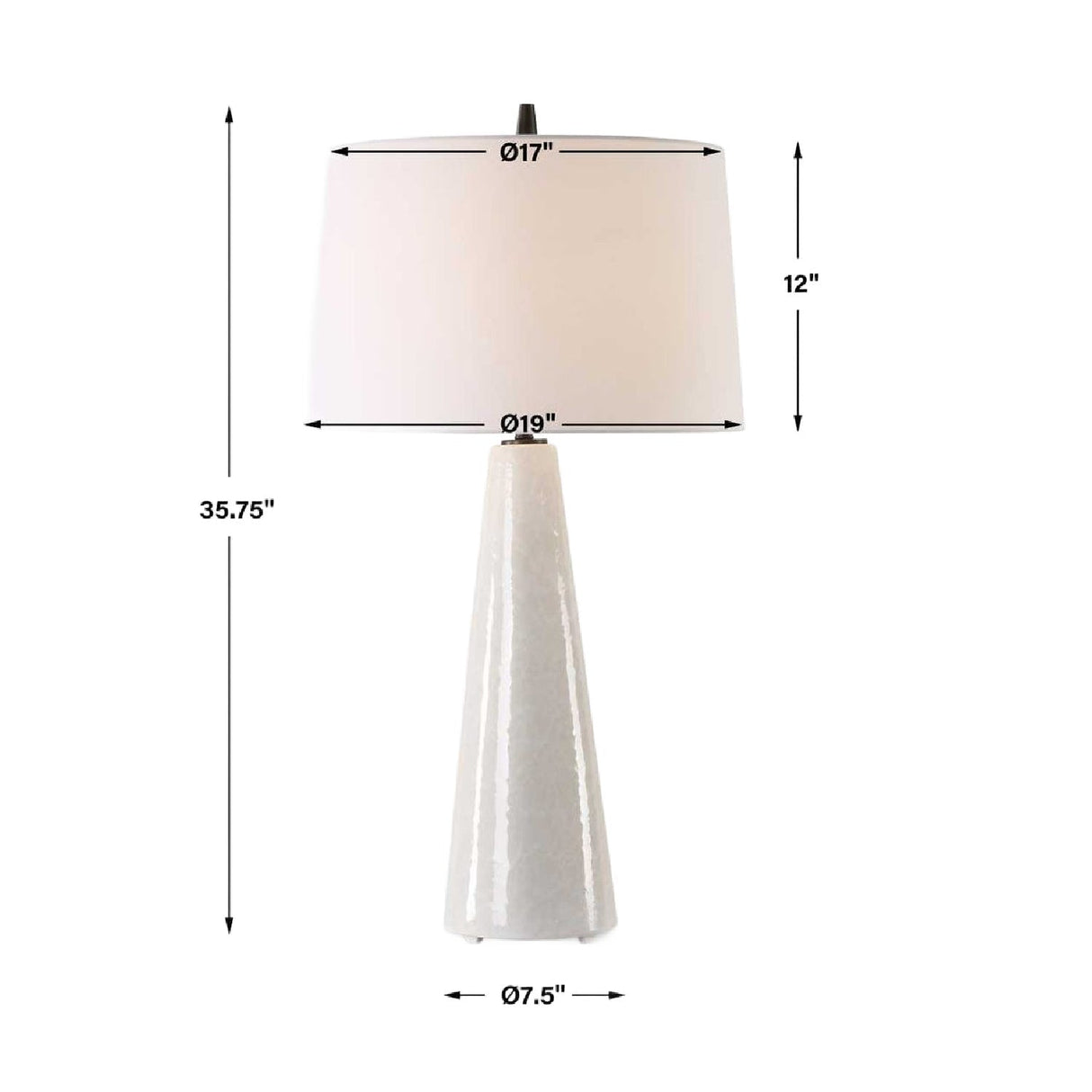 Modern European furniture - Cream Glazed Ceramic Table Lamp by Uttermost Loire - www.oroa.com