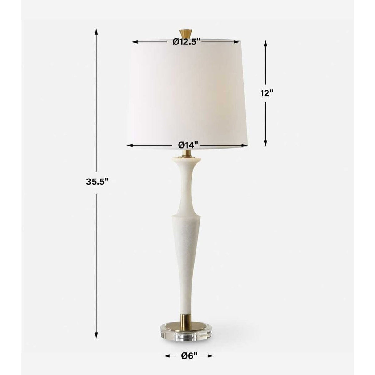 Modern European furniture - White Man-Made Stone Table Lamp by Uttermost Colette - www.oroa.com