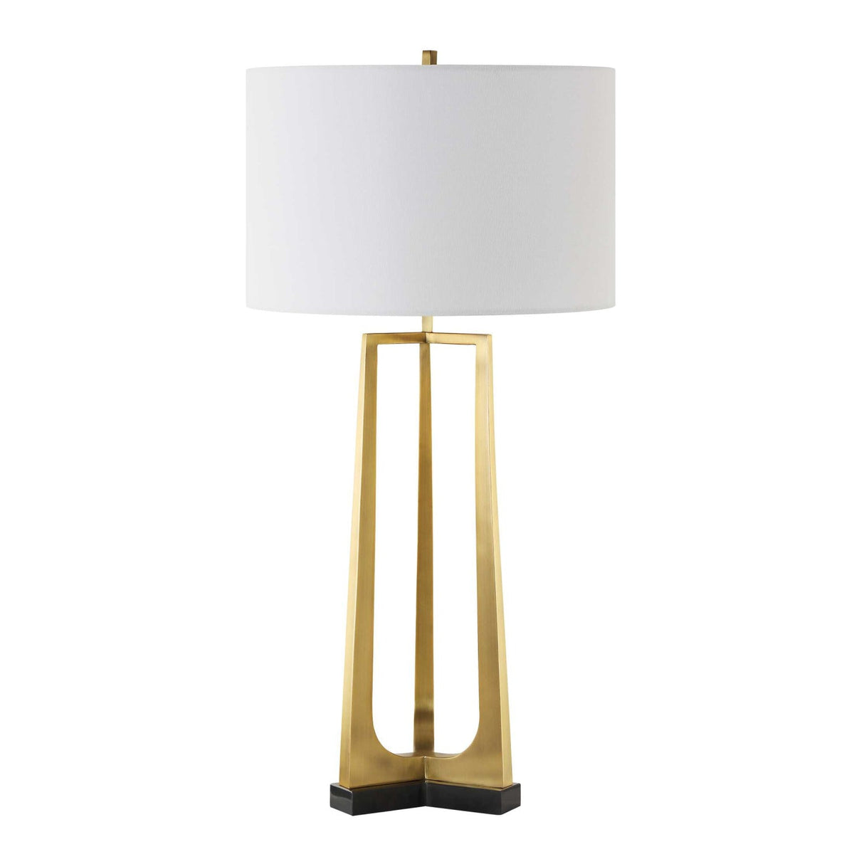 Modern European furniture - Antique Brass Tapered Table Lamp by Uttermost Crossroads - www.oroa.com