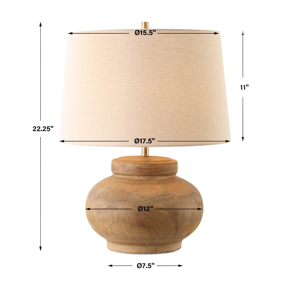 Distressed Terracotta Table Lamp by Uttermost Urbino, alternate view 8