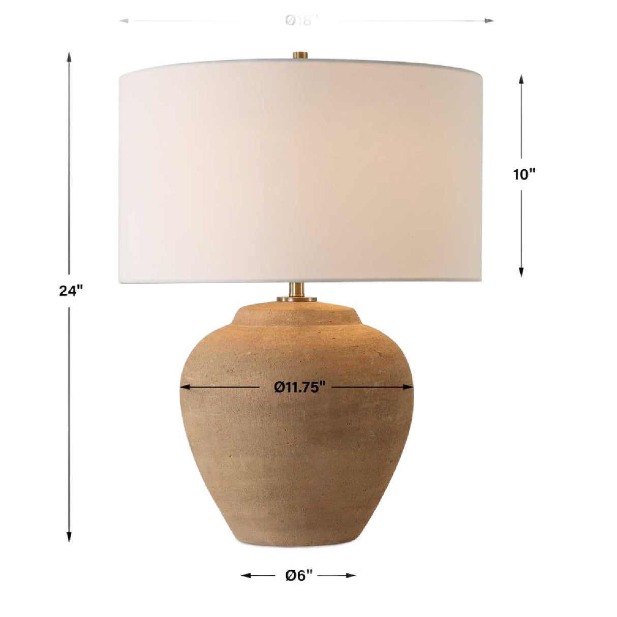 Modern European furniture - Terracotta Vase-Shaped Table Lamp by Uttermost Treviso - www.oroa.com