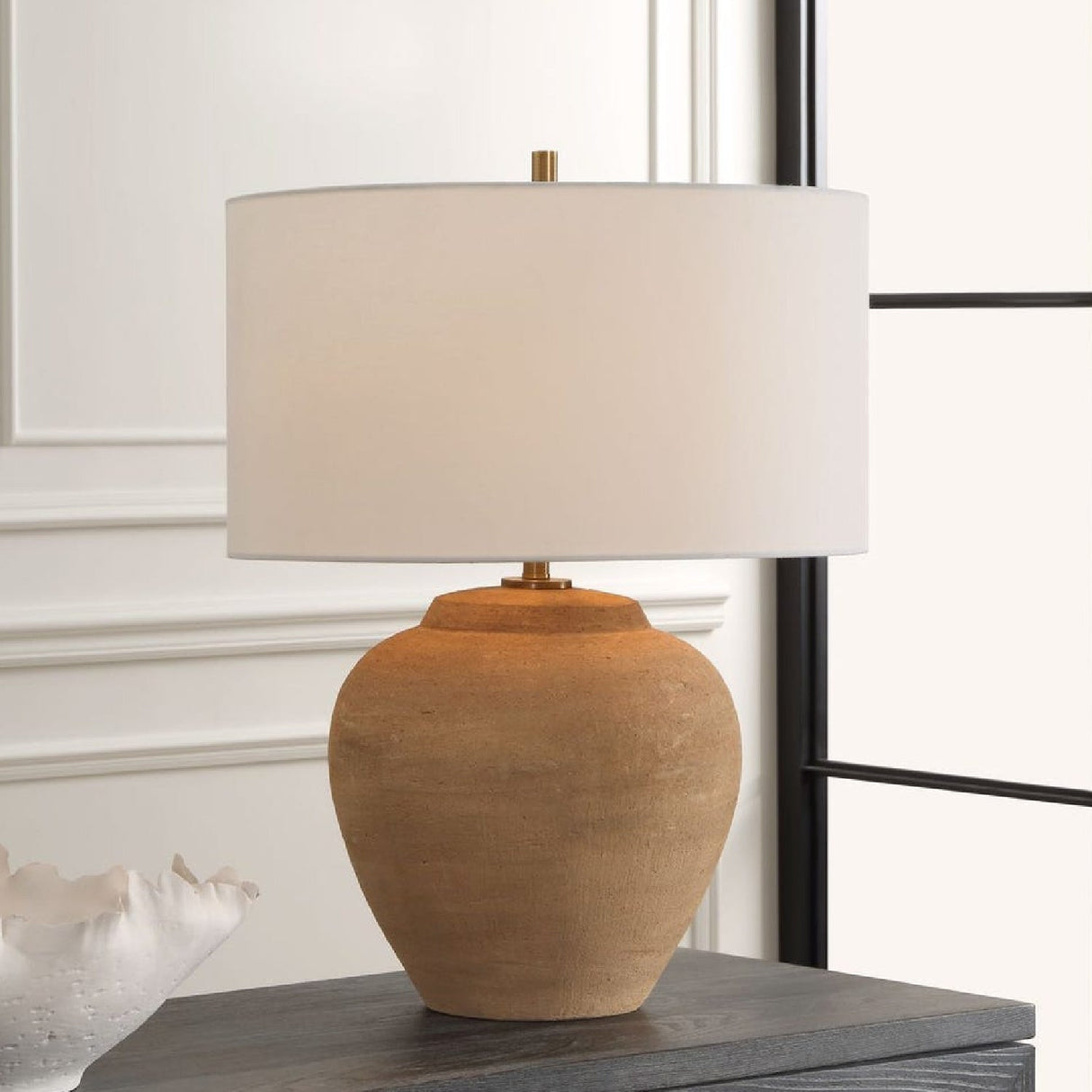Modern European furniture - Terracotta Vase-Shaped Table Lamp by Uttermost Treviso - www.oroa.com