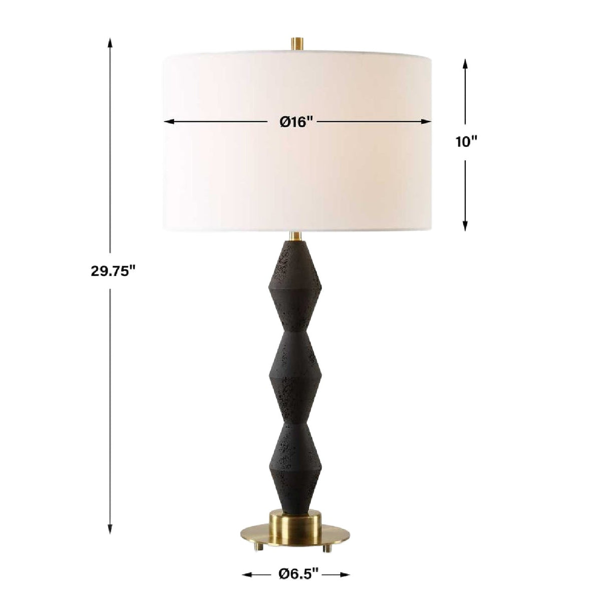 Modern European furniture - Geometrical Black Stone Table Lamp by Uttermost Threefold - www.oroa.com