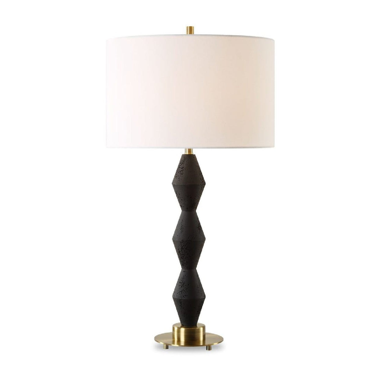 Modern European furniture - Geometrical Black Stone Table Lamp by Uttermost Threefold - www.oroa.com