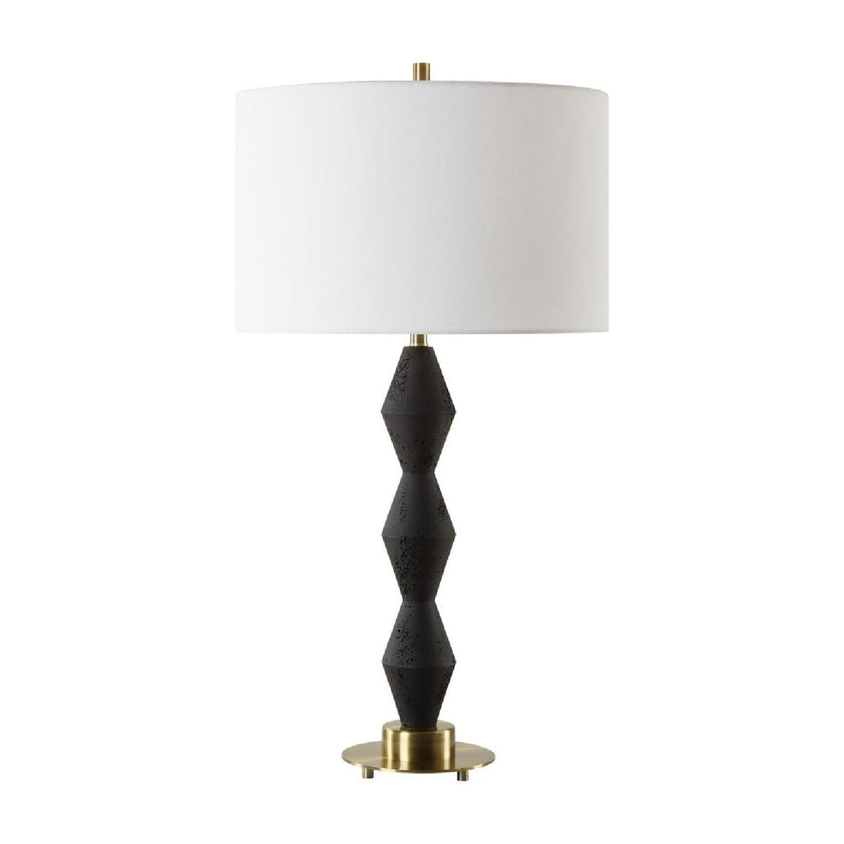 Modern European furniture - Geometrical Black Stone Table Lamp by Uttermost Threefold - www.oroa.com