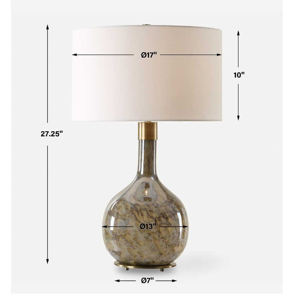Seeded Glass Table Lamp by Uttermost Rhine, alternate view 4