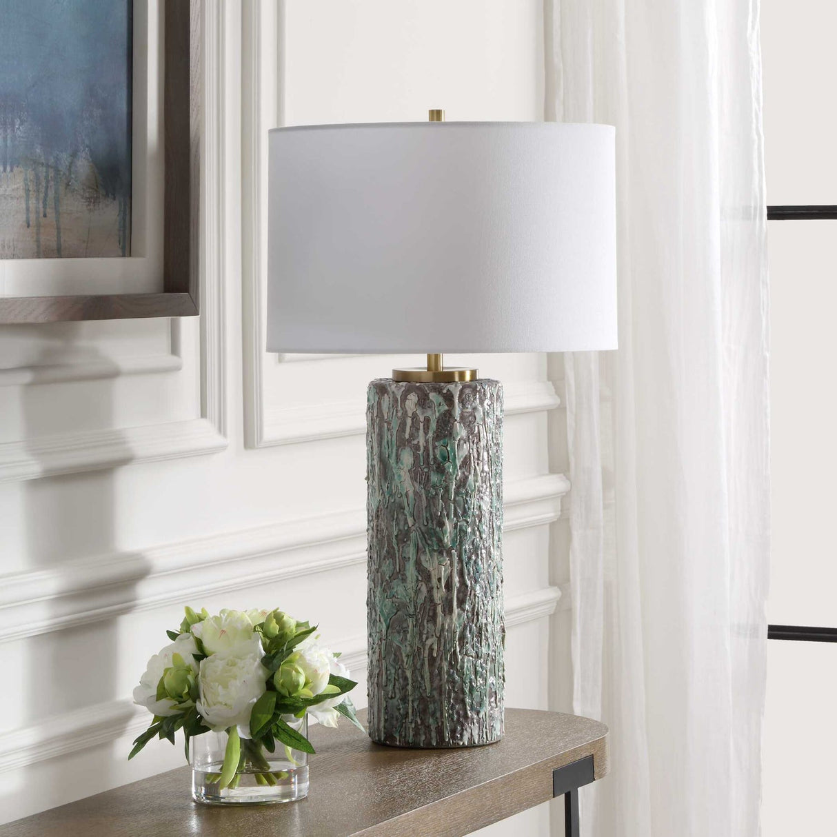 Crackled Ceramic Table Lamp by Uttermost Meltdown, alternate view 7