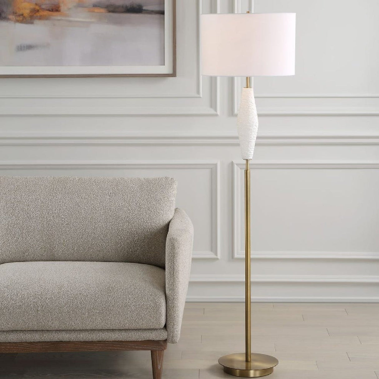 White Ceramic Floor Lamp | Uttermost Quite The Buzz - www.oroa.com