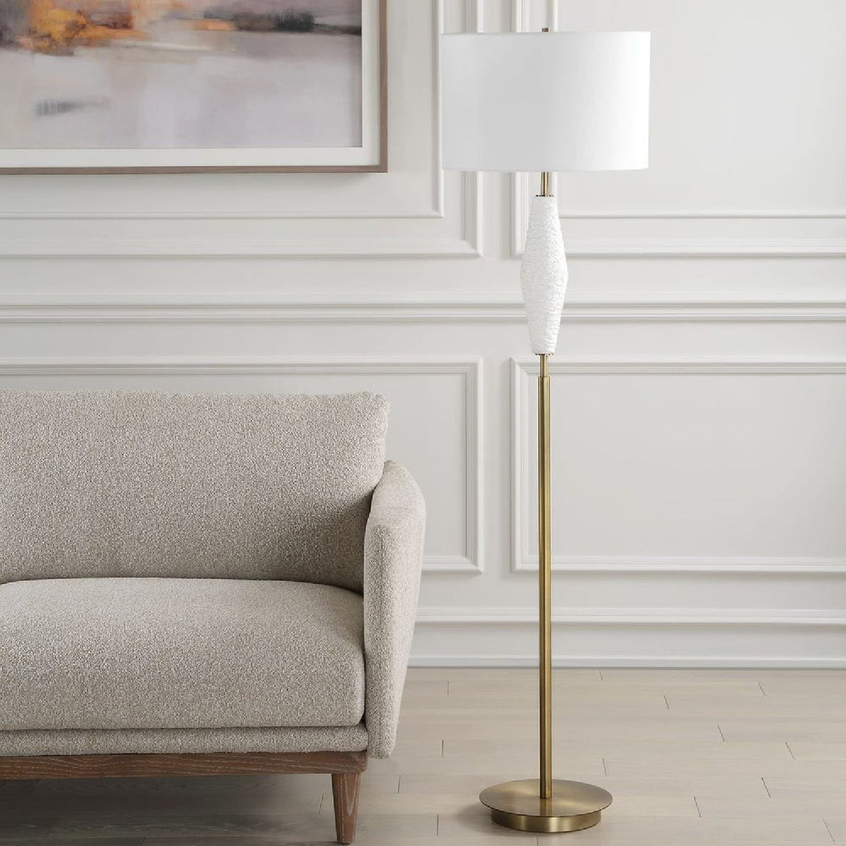 White Ceramic Floor Lamp | Uttermost Quite The Buzz - www.oroa.com