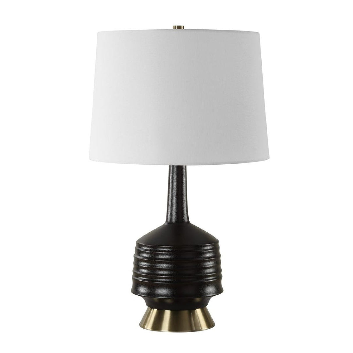 Modern European furniture - Black Ribbed Ceramic Table Lamp by Uttermost Foster - www.oroa.com