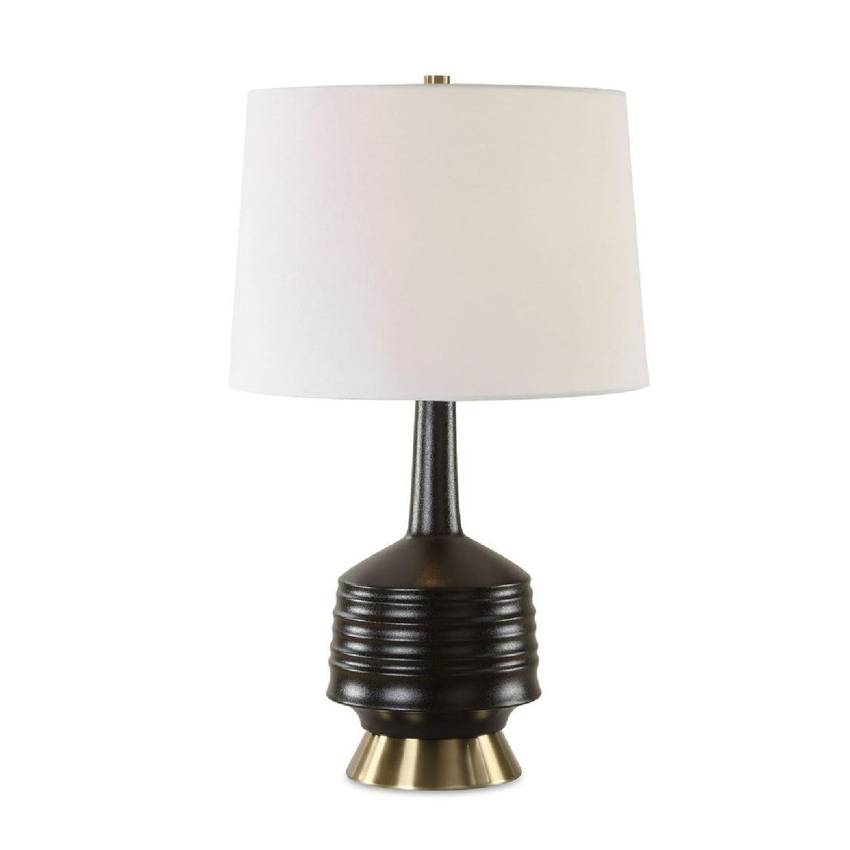 Modern European furniture - Black Ribbed Ceramic Table Lamp by Uttermost Foster - www.oroa.com