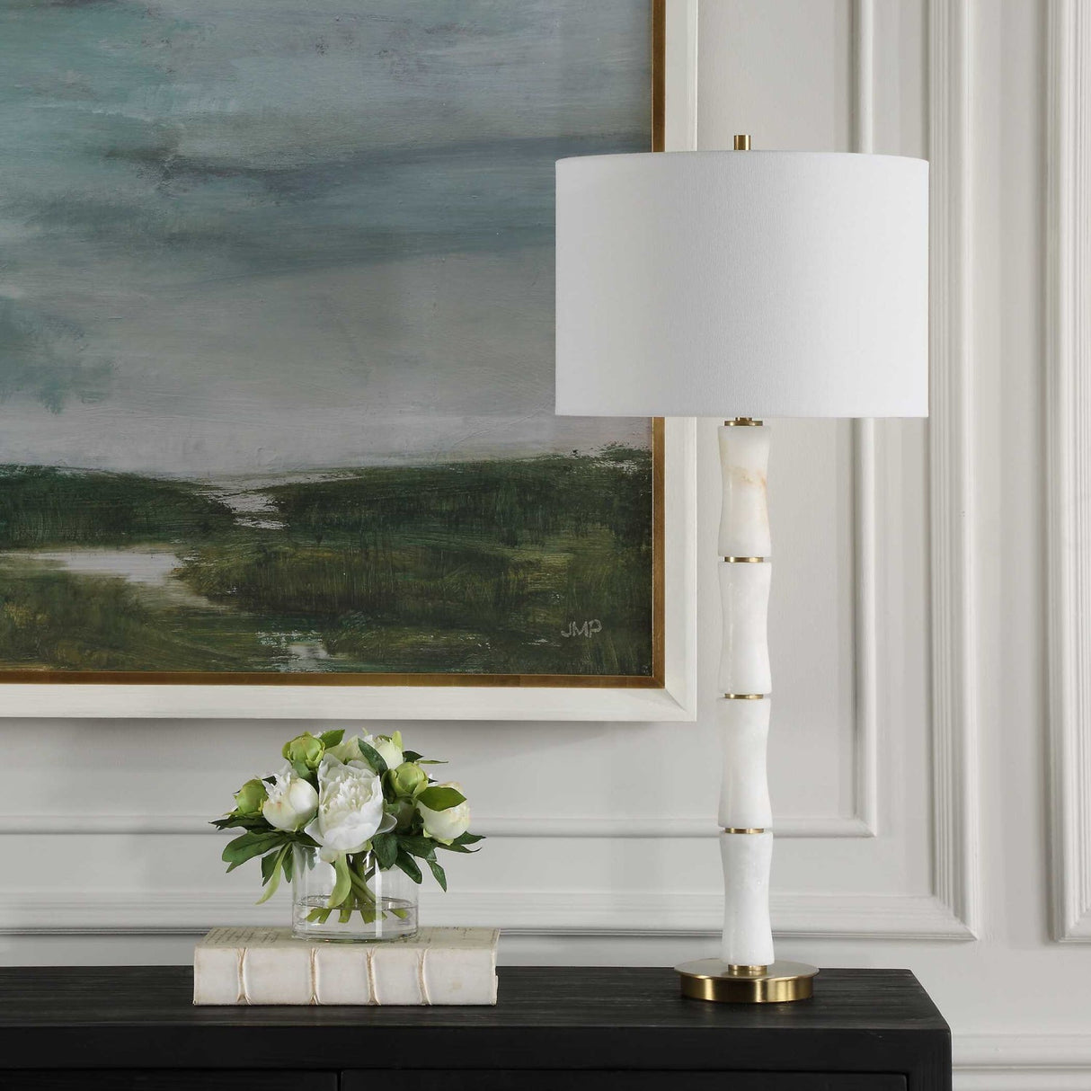 Modern European furniture - Polished Alabaster Table Lamp - www.oroa.com