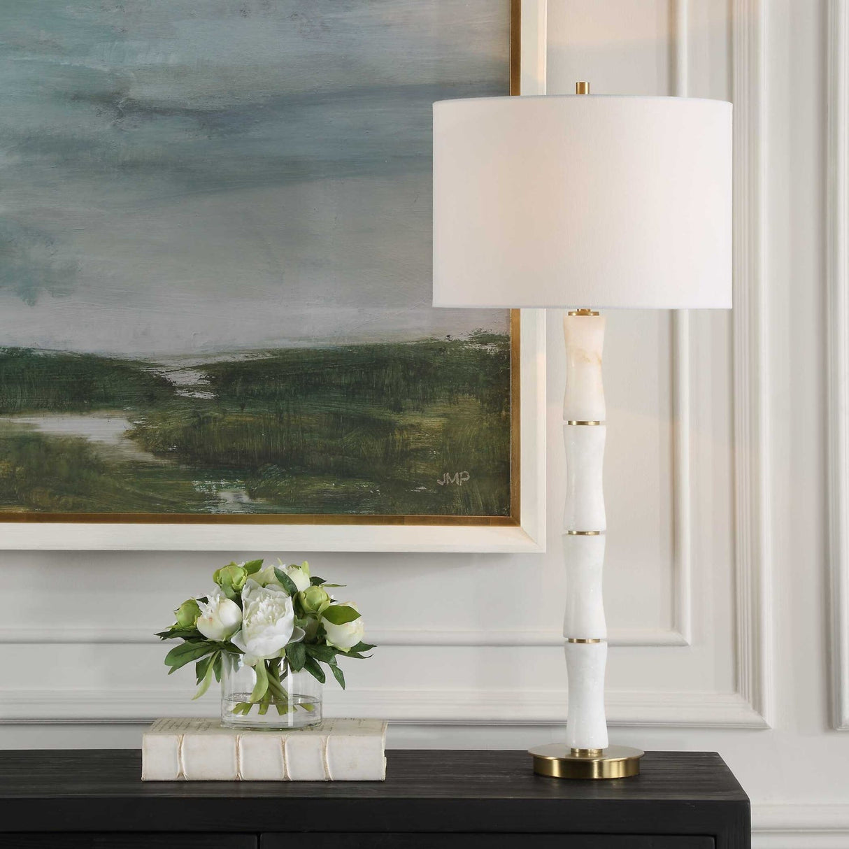 Modern European furniture - Polished Alabaster Table Lamp - www.oroa.com