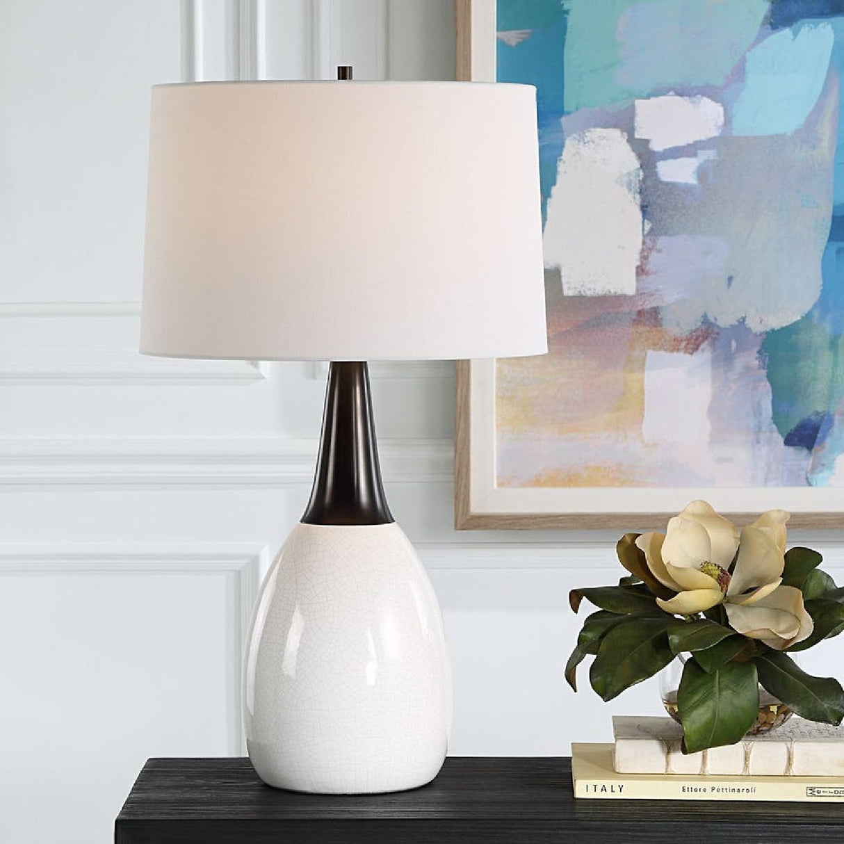 Ceramic White Table Lamp by Uttermost Fralin, alternate view 2