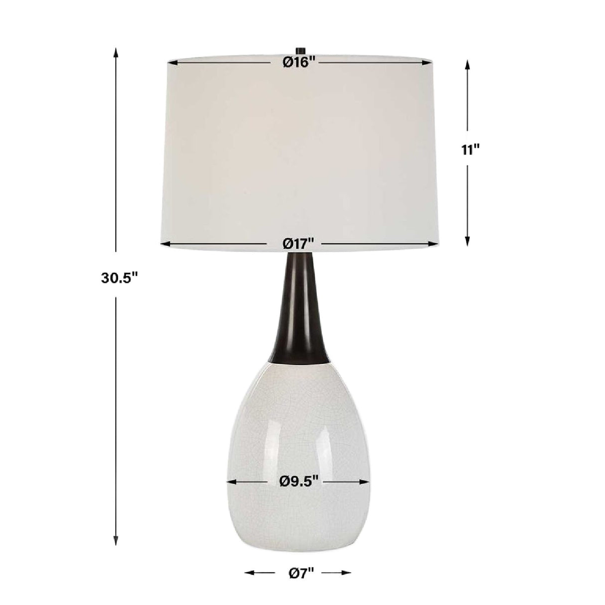 Ceramic White Table Lamp by Uttermost Fralin, alternate view 8
