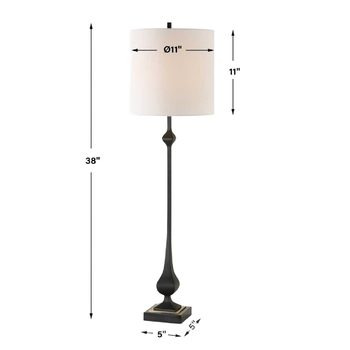 Satin Black Buffet Lamp by Uttermost Hightower, alternate view 7