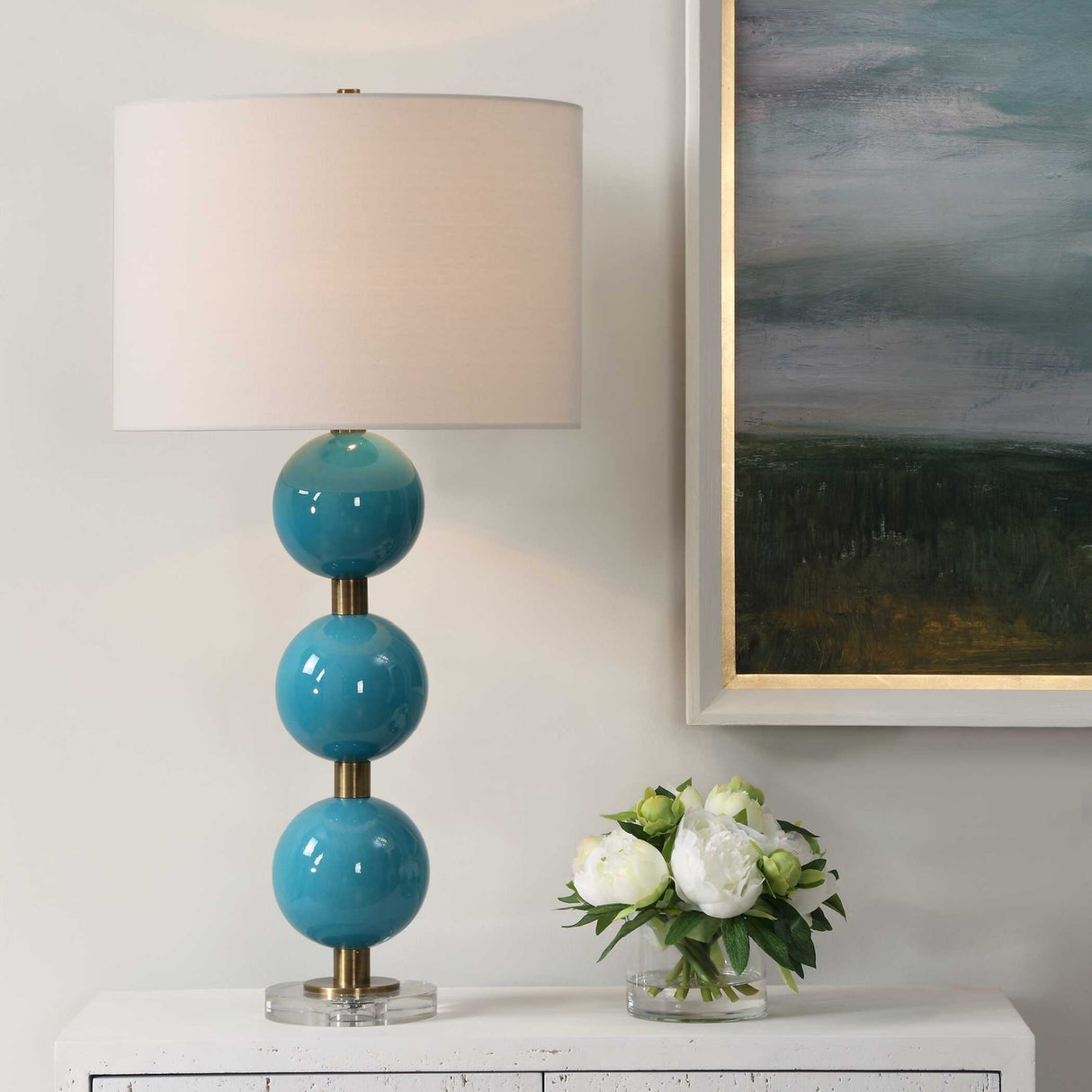 Blue Ceramic Spheres Table Lamp | Uttermost Palawan